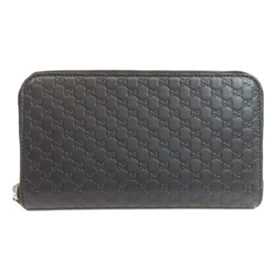 Pre-owned Gucci Black Leather Long Wallet (bi-fold) ()