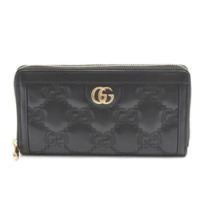 Pre-owned Gucci Black Leather Long Wallet (bi-fold) ()