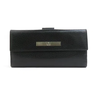 Pre-owned Gucci Black Leather Long Wallet (bi-fold) ()