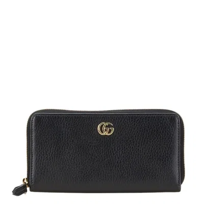 Pre-owned Gucci Black Leather Long Wallet (bi-fold) ()