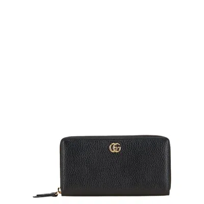 Pre-owned Gucci Black Leather Long Wallet (bi-fold) ()