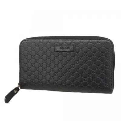 Pre-owned Gucci Black Leather Long Wallet (bi-fold) ()