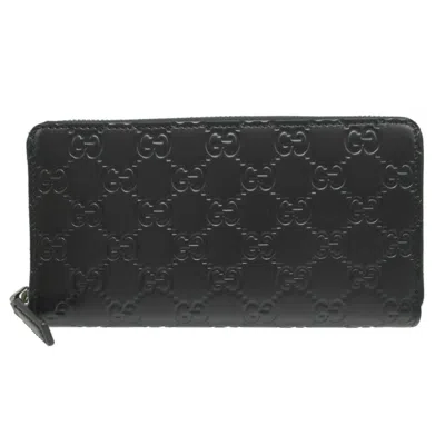 Pre-owned Gucci Black Leather Long Wallet (bi-fold) ()