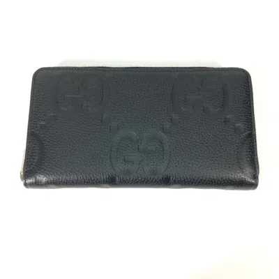 Pre-owned Gucci Black Leather Long Wallet (bi-fold) ()