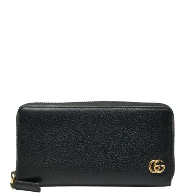 Pre-owned Gucci Black Leather Long Wallet (bi-fold) ()