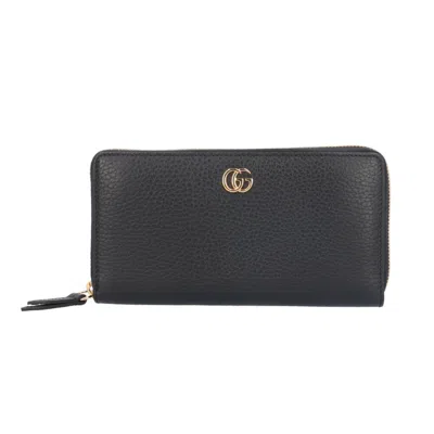 Pre-owned Gucci Black Leather Long Wallet (bi-fold) ()