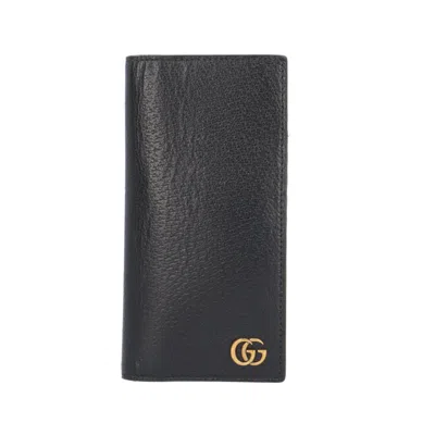 Pre-owned Gucci Black Leather Long Wallet (bi-fold) ()