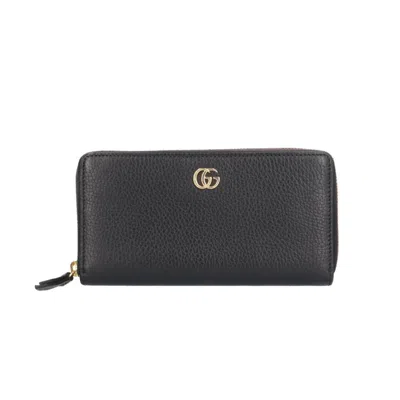 Pre-owned Gucci Black Leather Long Wallet (bi-fold) ()