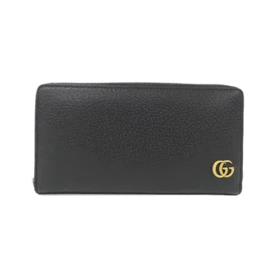 Pre-owned Gucci Black Leather Long Wallet (bi-fold) ()