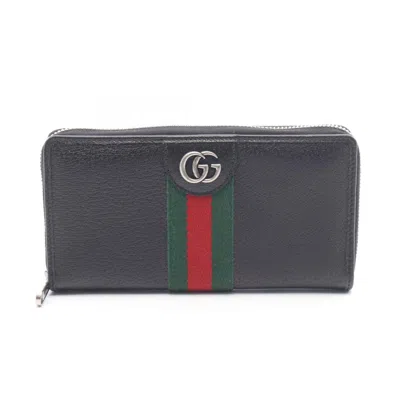 Pre-owned Gucci Black Leather Long Wallet (bi-fold) ()