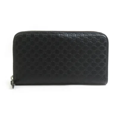 Pre-owned Gucci Black Leather Long Wallet (bi-fold) ()