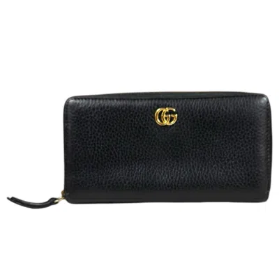 Pre-owned Gucci Black Leather Long Wallet (bi-fold) ()