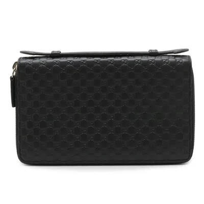 Pre-owned Gucci Black Leather Long Wallet (bi-fold) ()