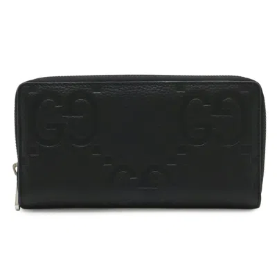 Pre-owned Gucci Black Leather Long Wallet (bi-fold) ()