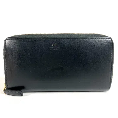 Pre-owned Gucci Black Leather Long Wallet (bi-fold) ()