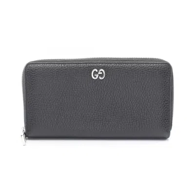 Pre-owned Gucci Black Leather Long Wallet (bi-fold) ()