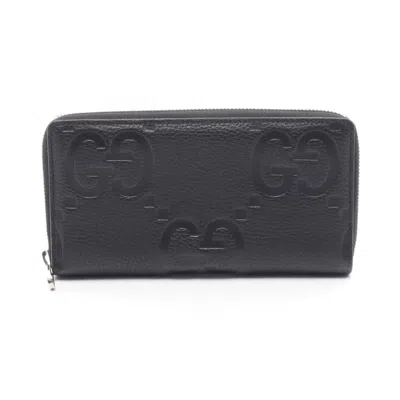Pre-owned Gucci Black Leather Long Wallet (bi-fold) ()