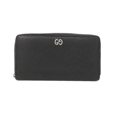 Pre-owned Gucci Black Leather Long Wallet (bi-fold) ()