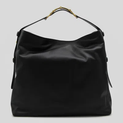 GUCCI GUCCI BLACK LEATHER MAXI HORSEBIT SHOULDER BAG
