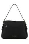 Gucci Black Leather Medium Gg Emblem Shoulder Bag In Black