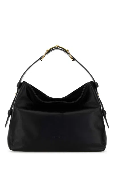 Gucci Black Leather Medium  Beatrix Shopping Bag In Purple