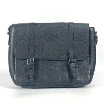 Pre-owned Gucci Black Leather Messenger Bag Shoulder Bag ()