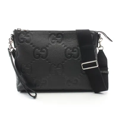 Pre-owned Gucci Black Leather Messenger Bag Shoulder Bag ()