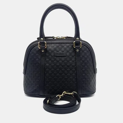 Pre-owned Gucci Black Leather Micro Cimaline Mini Dome