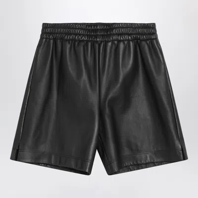 Gucci Black Leather Mini Bermuda Shorts For Men