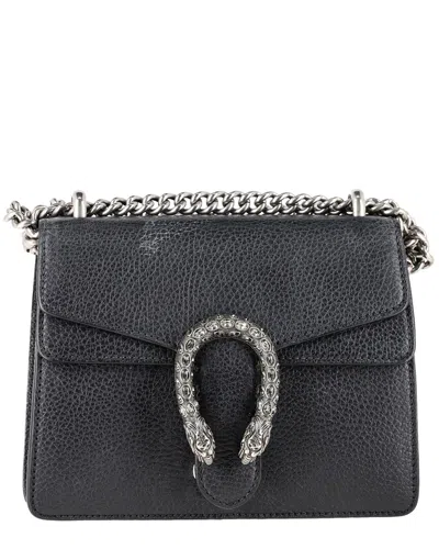 Gucci Black Leather Mini Dionysus Shoulder Bag (authentic Pre-loved) In Blue