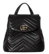 Gucci Quilted Nappa Leather Chevron Shoulder Bag With Double G Hardware In Black