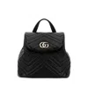 Gucci Quilted Nappa Leather Chevron Shoulder Bag With Double G Hardware In Black