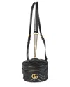Gucci Black Leather Mini Gg Marmont Round Backpack (authentic Pre-loved) In Black