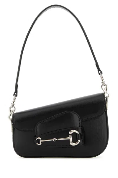 Gucci Black Leather Mini  Horsebit 1955 Handbag