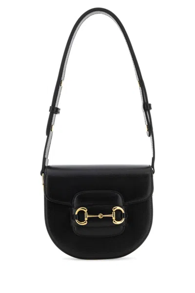 Gucci Black Leather Mini  Horsebit 1955 Shoulder Bag
