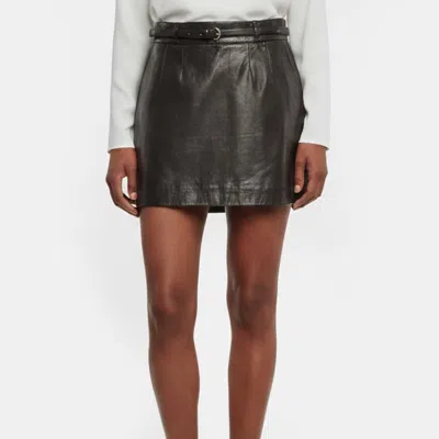 Pre-owned Gucci Black Leather Mini Skirt S