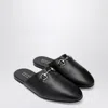 Gucci Men Black Mule With Horsebit On The Front In Smooth Leather Man In Black