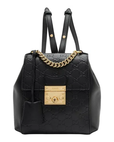 Gucci Black Leather Padlock Backpack (authentic Pre-loved)