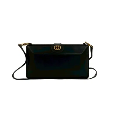 Pre-owned Gucci Black Leather Pochette Shoulder Bag ()