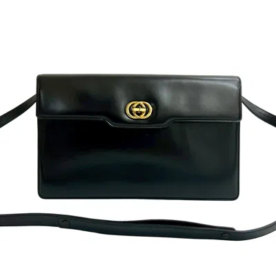 Pre-owned Gucci Black Leather Pochette Shoulder Bag ()