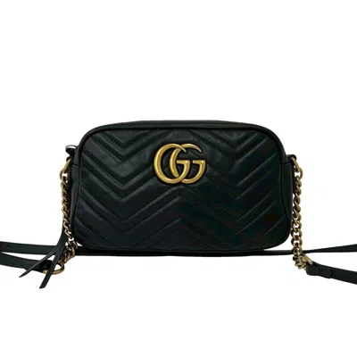 Pre-owned Gucci Black Leather Pochette Shoulder Bag ()
