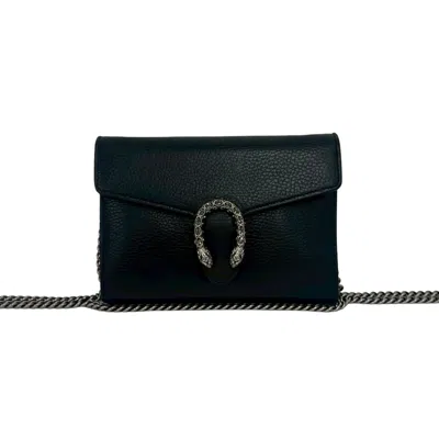 Pre-owned Gucci Black Leather Pochette Shoulder Bag ()