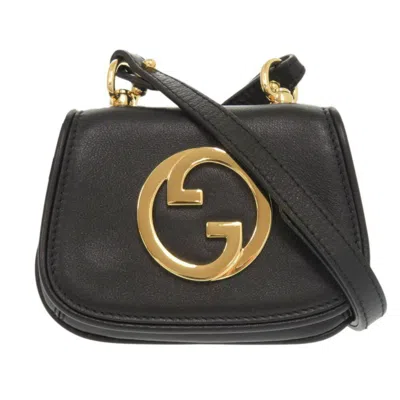 Pre-owned Gucci Black Leather Pouch Shoulder Bag ()