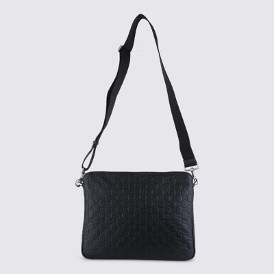 Gucci Black Leather Pouche In Pattern