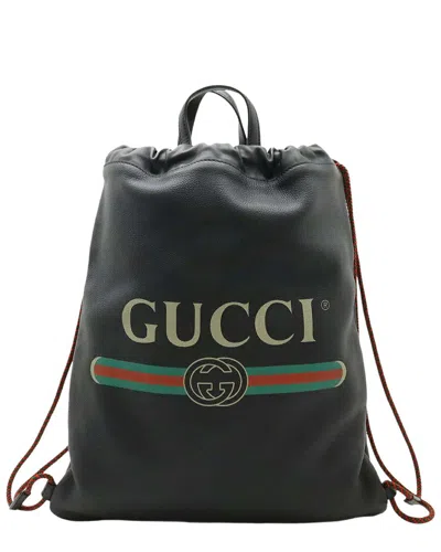GUCCI GUCCI BLACK LEATHER PRINT COCO CAPITAN 2WAY BACKPACK (AUTHENTIC PRE-LOVED)