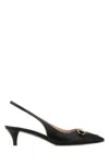 Gucci Black Leather Pumps In Neronero