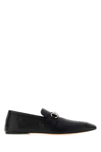Gucci Ragazzo Leather Loafers Round Toe Hardware In Black