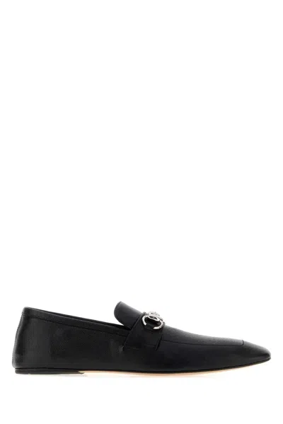 Gucci Black Leather Ragazzo Moccasin Loafers