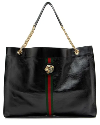 Gucci Black Leather Rajah Maxi Tote (authentic Pre-loved)