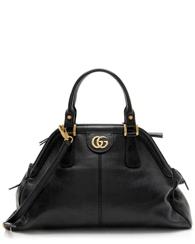 Pre-owned Gucci Black Leather Re(belle) Medium Satchel (authentic Pre-loved)